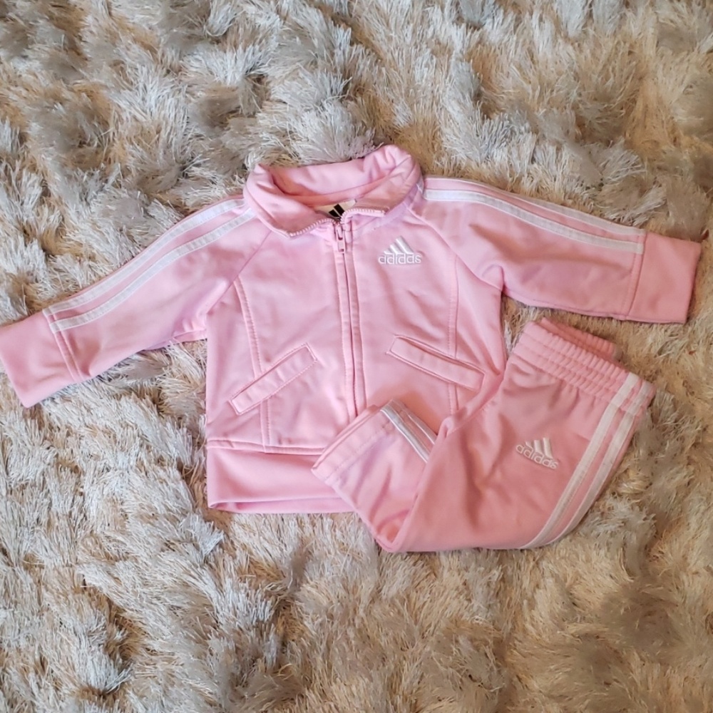 Pink Adidas 2 piece suit; baby